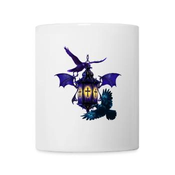 laterne, Kolkrabe, kreuze - Tasse - Weiß - Vorne