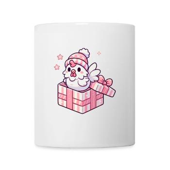 Coffret cadeau joyeux coq en chapeau d’hiver - Mug blanc - blanc - Devant