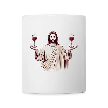 Sip of Spirit Jesus with Wine Glasses - Mug - white - Front