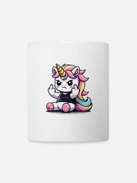 Licorne rebelle qui se retourne - Mug blanc - blanc