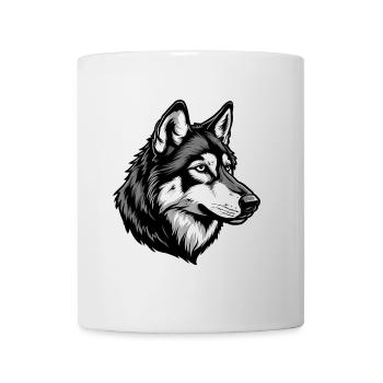 Portrait Illustration of an Stunning Wolf - Mug - white - Front