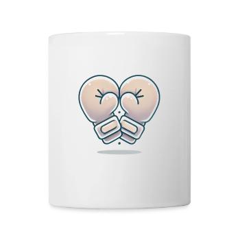 Conception de gants de boxe en forme de cœur - Mug blanc - blanc - Devant