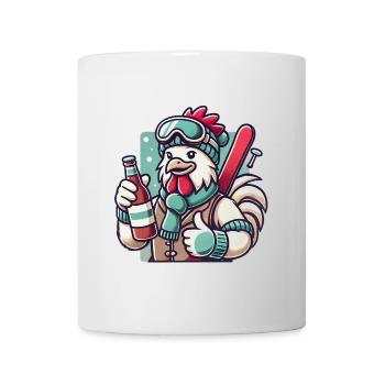 Ski Party Hahn Daumen hoch Design - Tasse - Weiß - Vorne