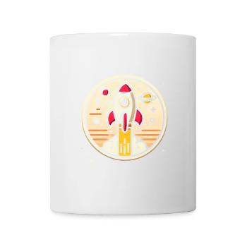 Retro-Rakete Verloren im Weltraum Grafik - Tasse - Weiß - Vorne