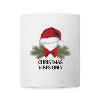 Christmas Vibes Only Santa Hat Christmas - Mug - white - Front