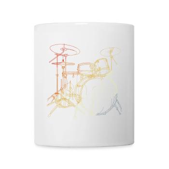 Schlagzeug Vintage Look - Tasse - Weiß - Vorne