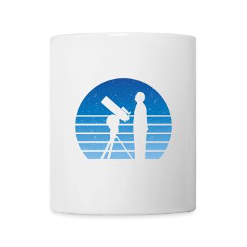Astronome télescope rétro Vintage Outer Space étoiles - Mug blanc - blanc - Devant