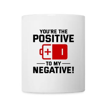 Électricien Valentine : du positif au négatif - Mug blanc - blanc - Devant