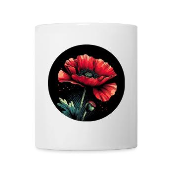 Mohnblume rot - Tasse - Weiß - Vorne
