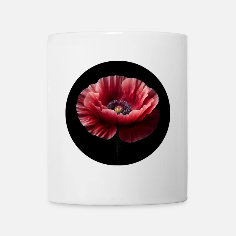 Mohnblume fotorealistisch - Tasse - Weiß