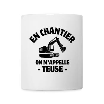 site manager, excavator, construction machine - Mug - white - Front