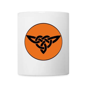 Orangefarbener keltischer Vogel - Tasse - Weiß - Vorne