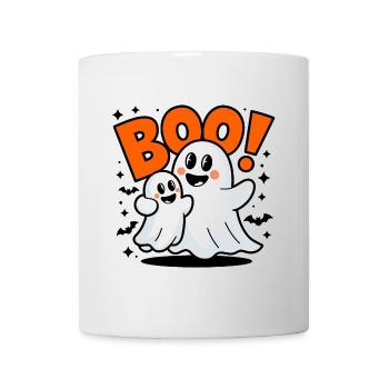 2 Lustige Geister Halloween Boo - Tasse - Weiß - Vorne