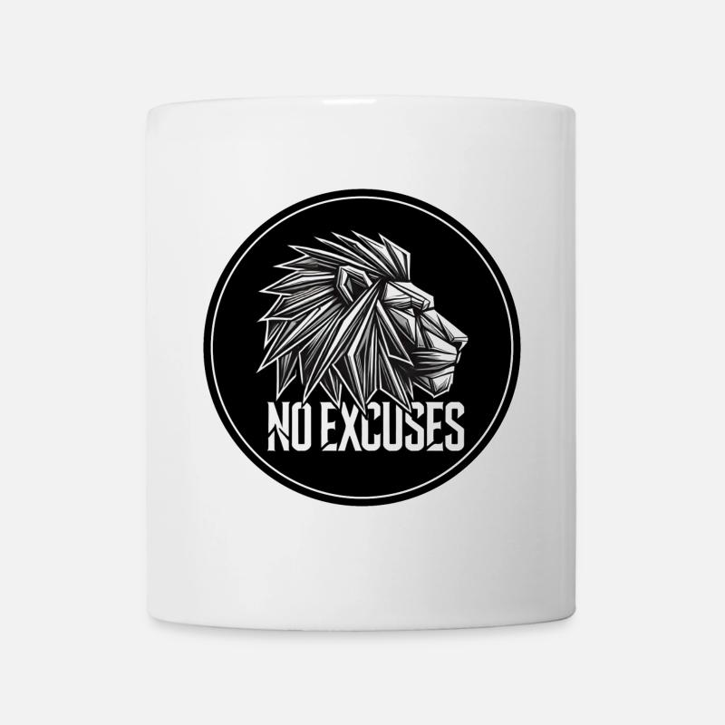 Geometrischer Löwe No Excuses - Tasse - Weiß