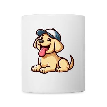 Happy Little Dog with Cap - Labrador - Mug - white - Front