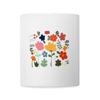 Flower Power Blumen Design - Floral Hippie Style - Tasse - Weiß - Vorne