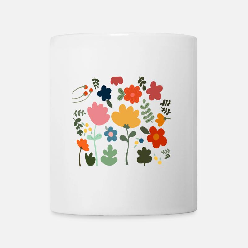 Flower Power Blumen Design - Floral Hippie Style - Mug blanc - blanc