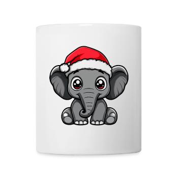 Mammouth Noël mignon - Mug blanc - blanc - Devant