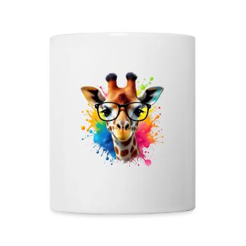 Cool Giraffe with Glasses in Colorful Splash Art - Mug - white - Front