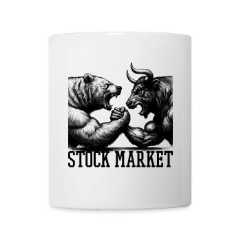 Bourse Marché boursier Bull Bull Bear Cadeau - Mug blanc - blanc - Devant