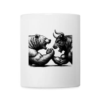 Bourse Marché boursier Bull Bull Bear Cadeau - Mug blanc - blanc - Devant