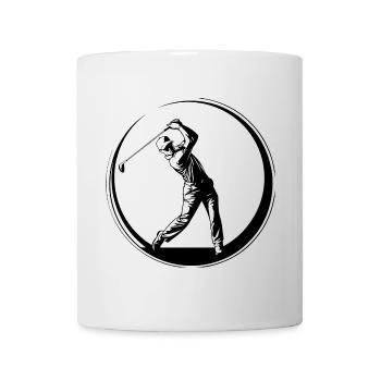 Silhouette Homme Golfeur - Mug blanc - blanc - Devant