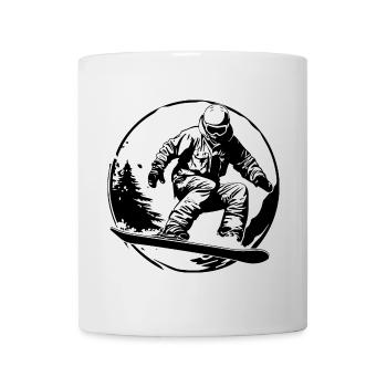 Planche à neige Silhouette Homme - Mug blanc - blanc - Devant