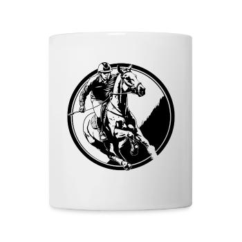 Équitation Cheval Homme Silhouette - Mug blanc - blanc - Devant