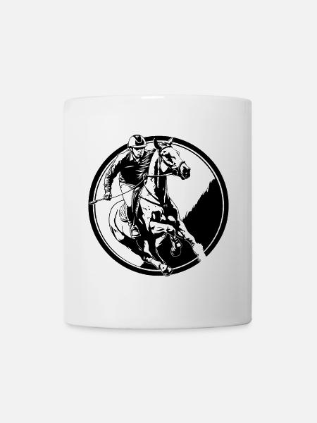 Reiten Pferd Mann Silhouette - Tasse - Weiß
