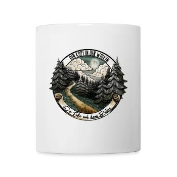 Wanderlust: We follow the path – Nature & Adventure - Mug - white - Front