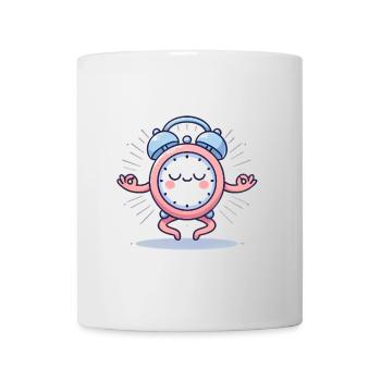Icône de réveil méditant paisible - Mug blanc - blanc - Devant