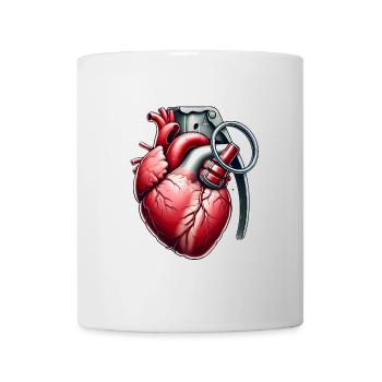 Explosive Herzgranaten-Fusionskunst - Tasse - Weiß - Vorne