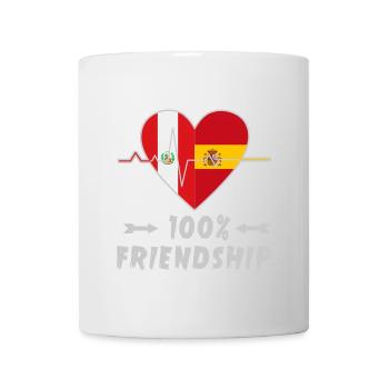 100 % amitié entre le Pérou et l'Espagne - Mug blanc - blanc - Devant