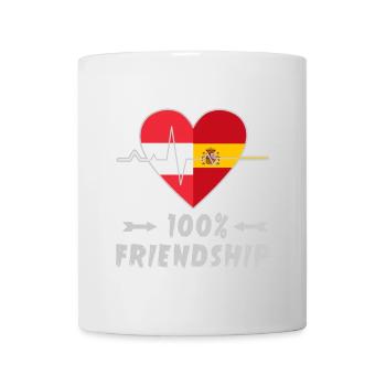 L'Autriche et l'Espagne 100% amitié - Mug blanc - blanc - Devant