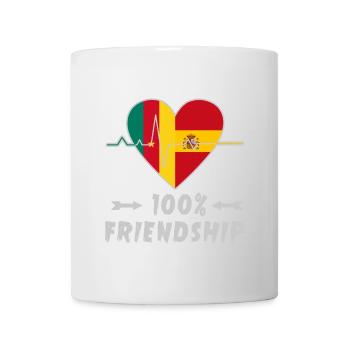 Kamerun und Spanien 100% Freundschaft - Tasse - Weiß - Vorne