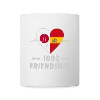 100% amitié entre le Japon et l'Espagne - Mug blanc - blanc - Devant