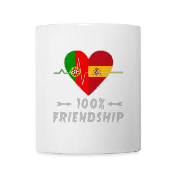 100 % amitié entre le Portugal et l'Espagne - Mug blanc - blanc - Devant