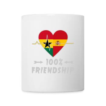 Ghana und Spanien 100% Freundschaft - Tasse - Weiß - Vorne