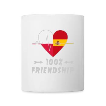 100 % amitié entre la Pologne et l'Espagne - Mug blanc - blanc - Devant
