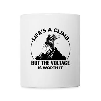 Lineman Voltage Climb Power Work Inspirant - Mug blanc - blanc - Devant