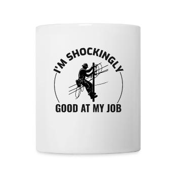 Lineman Humor Shockingly Good Job Electricity Work - Mug - white - Front