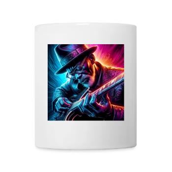 Retro Neon Effects Guitarist - Mug - white - Front