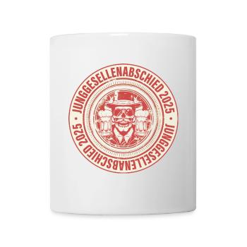 Enterrement de vie de garçon 2025 Crâne - Mug blanc - blanc - Devant