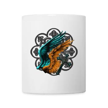 Flügel aus Feuer, Himmel und Kreuz - Tasse - Weiß - Vorne