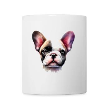 Bunte französische Bulldogge Aquarellkunst - Tasse - Weiß - Vorne