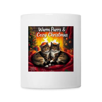 Christmas spirit, cat warmth by the fireplace - Mug - white - Front