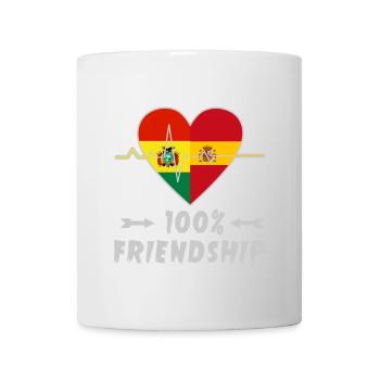100 % amitié entre la Belgique et l'Espagne - Mug blanc - blanc - Devant