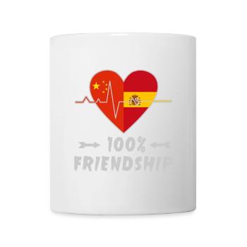 100 % amitié entre la Chine et l'Espagne - Mug blanc - blanc - Devant