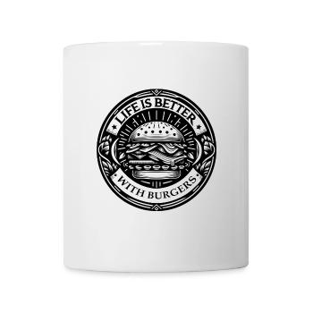 La vie est meilleure avec les burgers | Tatouage Vintage - Mug blanc - blanc - Devant