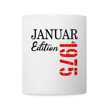 52. GEBURTSTAG JANUAR 1975 - Tasse - Weiß - Vorne